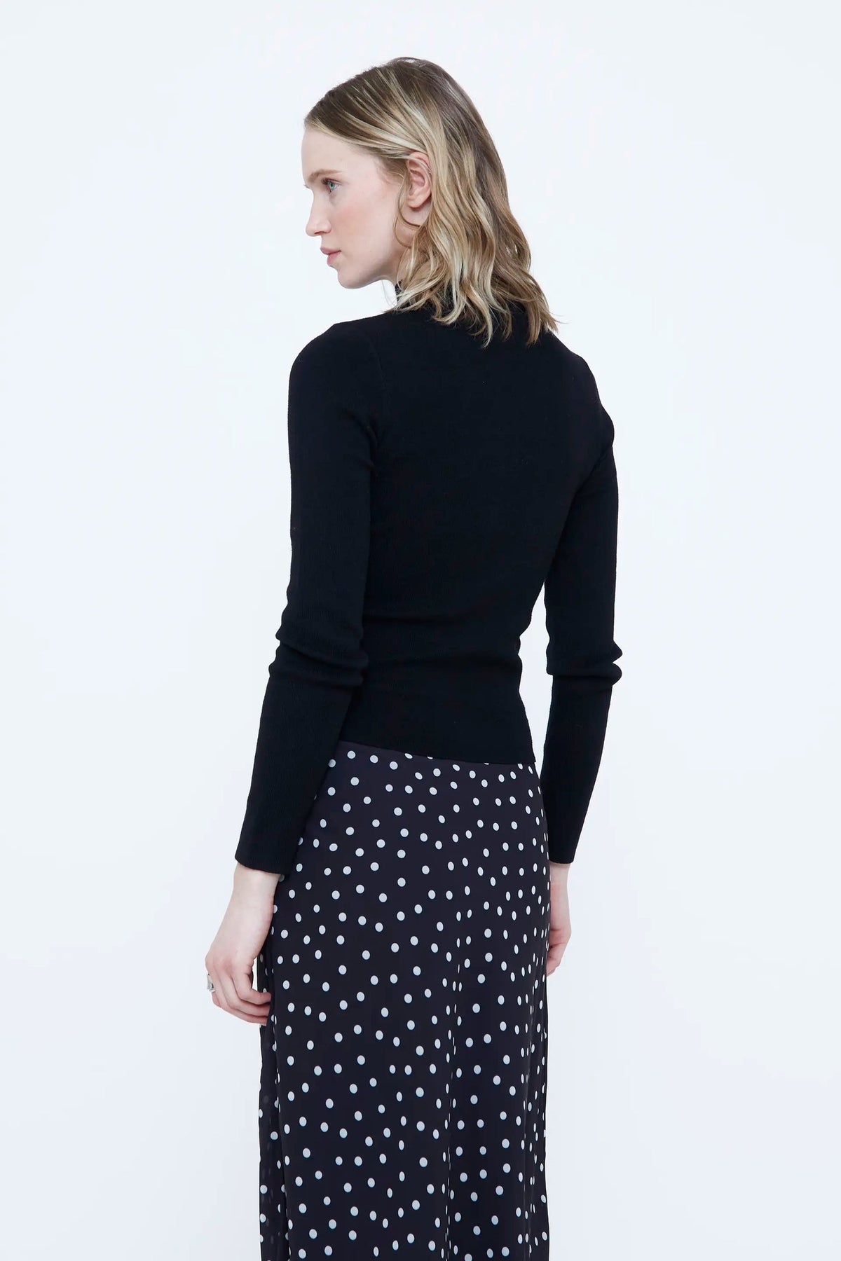 Top collo alto nero