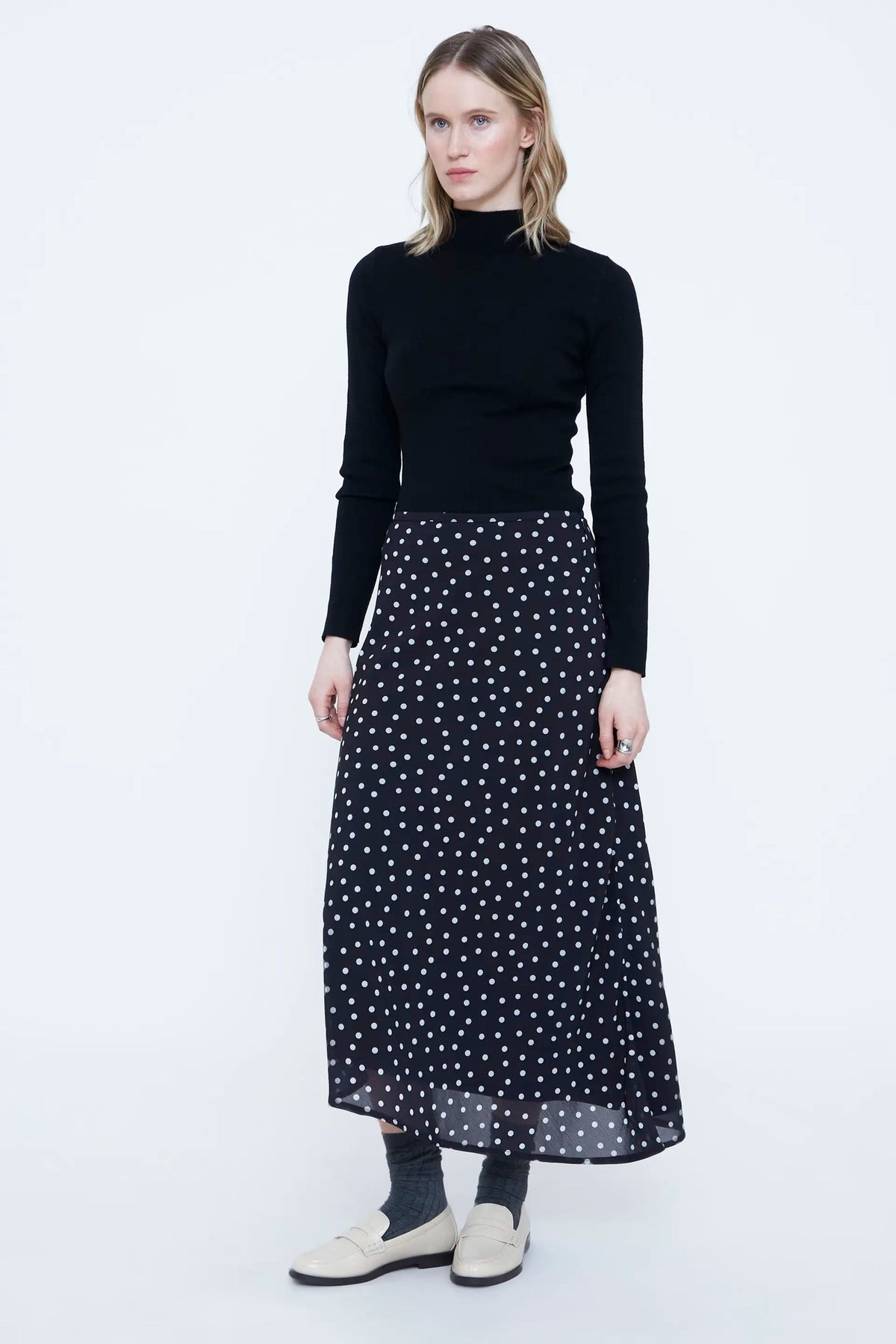 Top collo alto nero