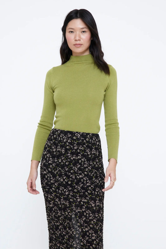 Top a collo alto verde