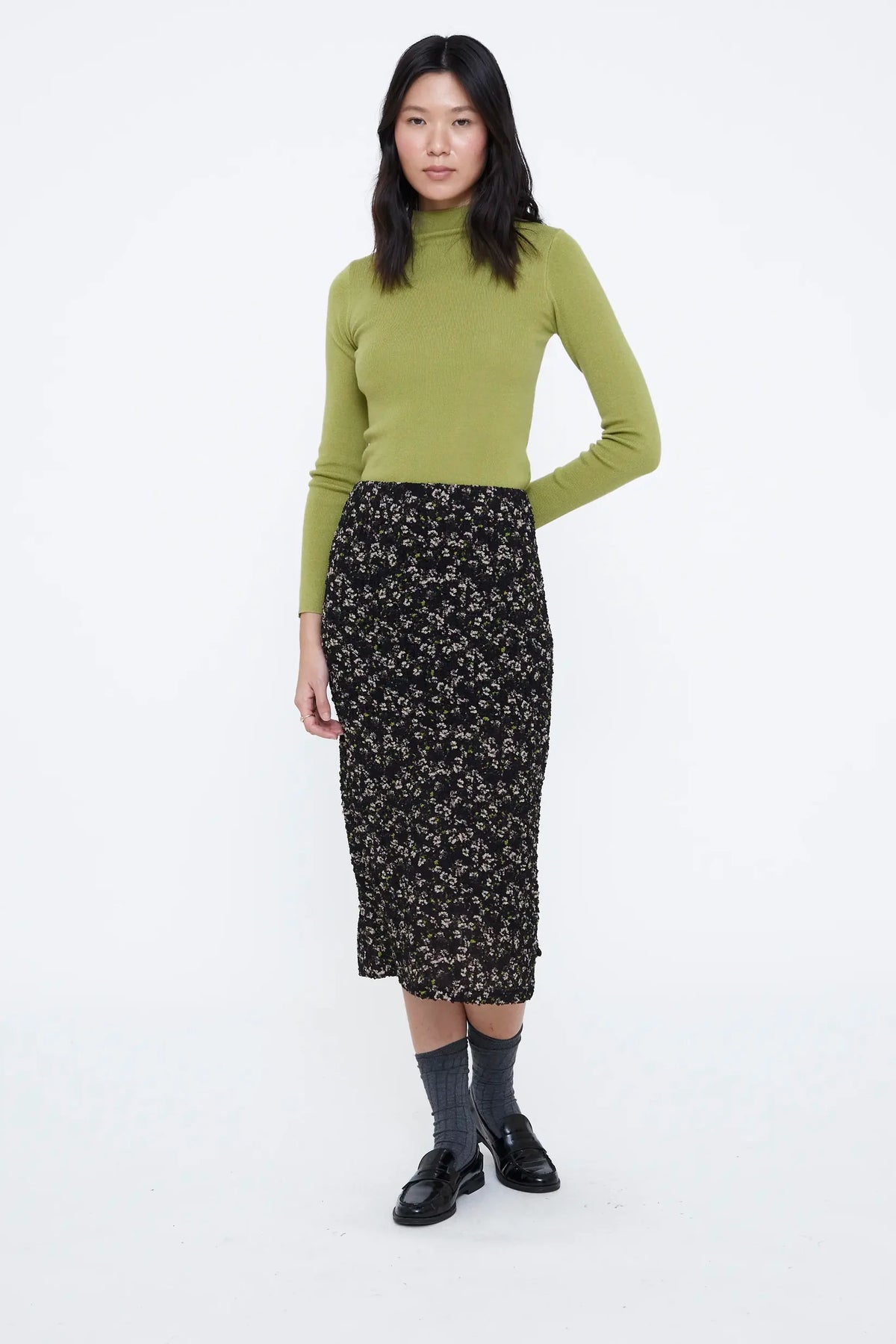 Top a collo alto verde