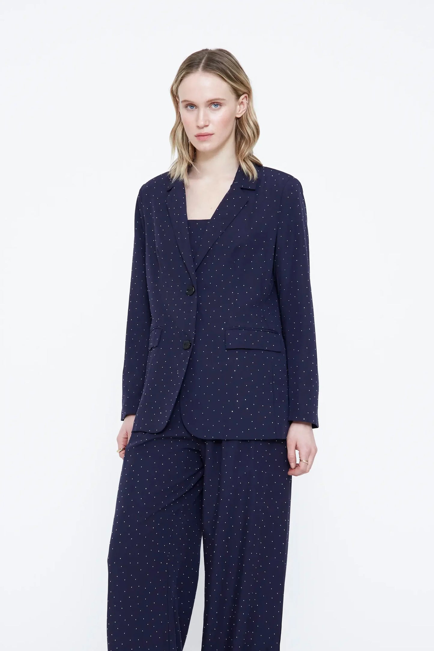 Blazer blu navy con applicazioni