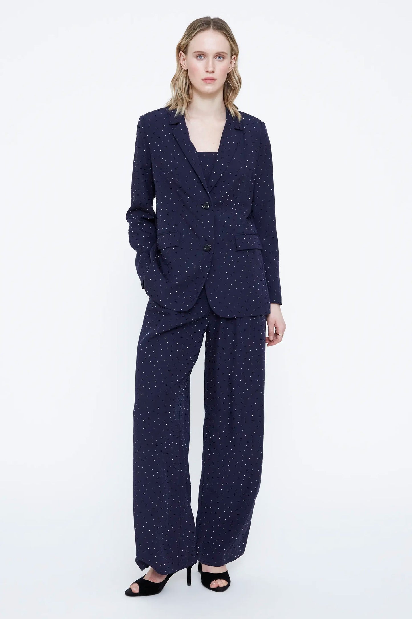 Blazer blu navy con applicazioni