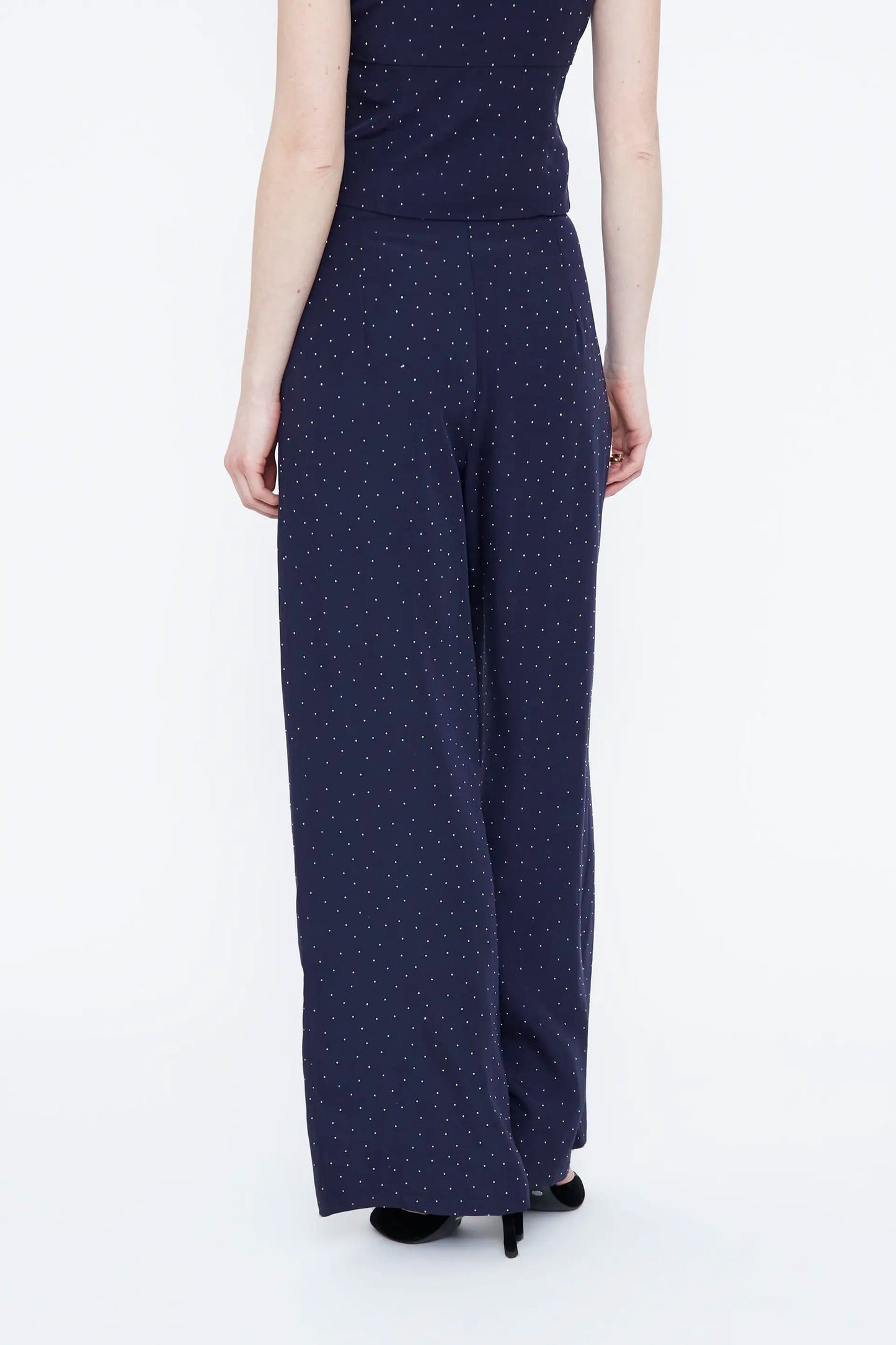 Pantaloni blu navy con applicazioni