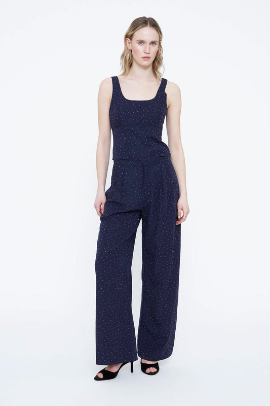 Pantaloni blu navy con applicazioni