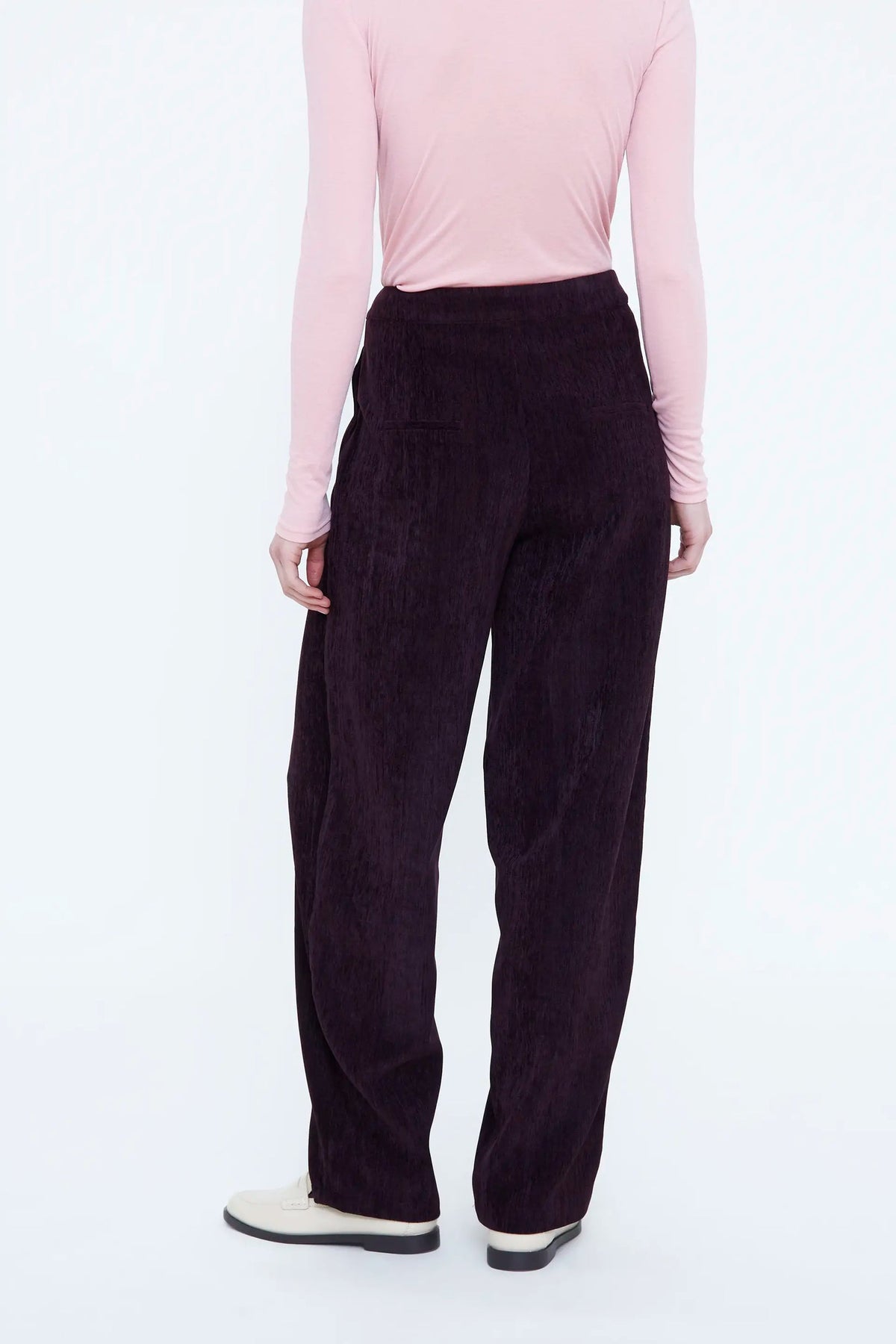 Pantaloni in velluto bordeaux