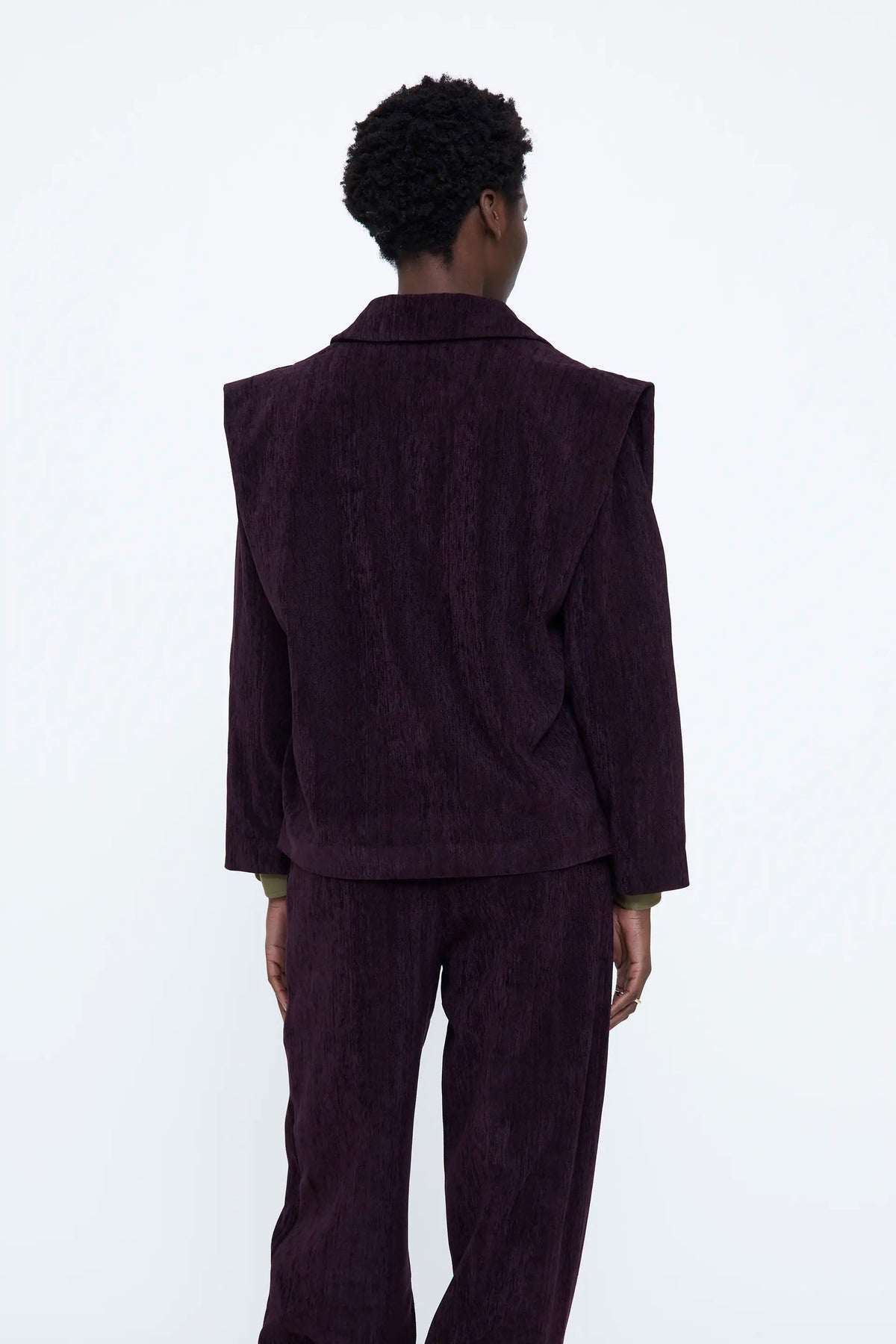 Blazer bordeaux con spalline
