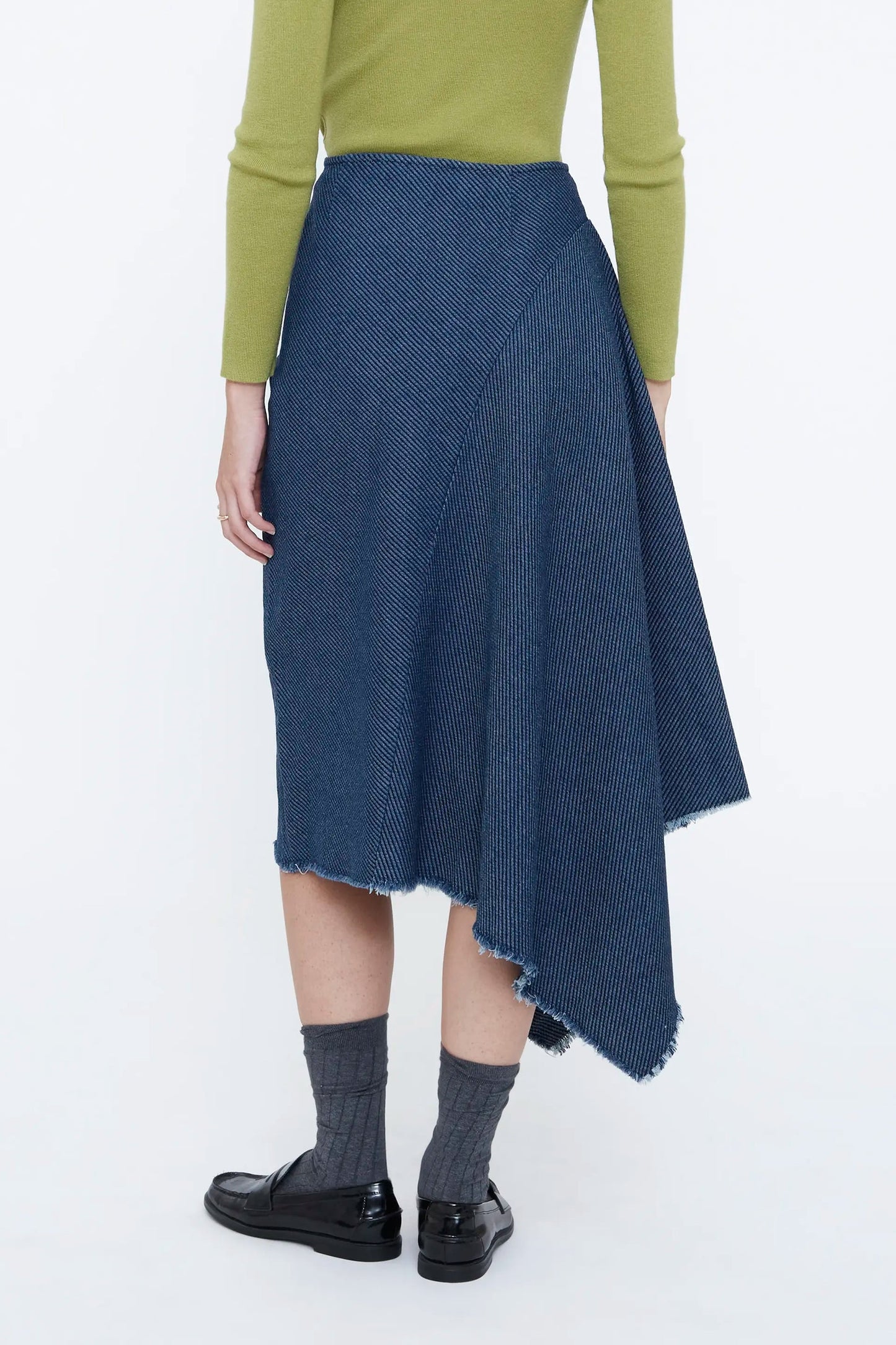 Gonna midi in denim blu navy