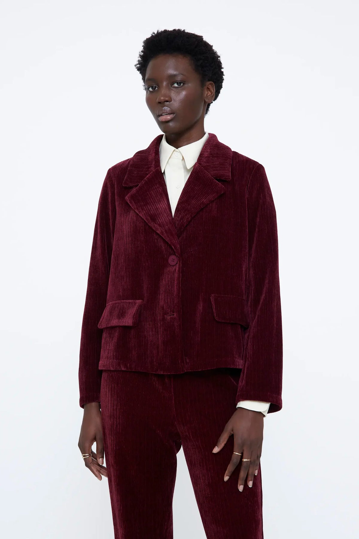 Blazer velluto bordeaux