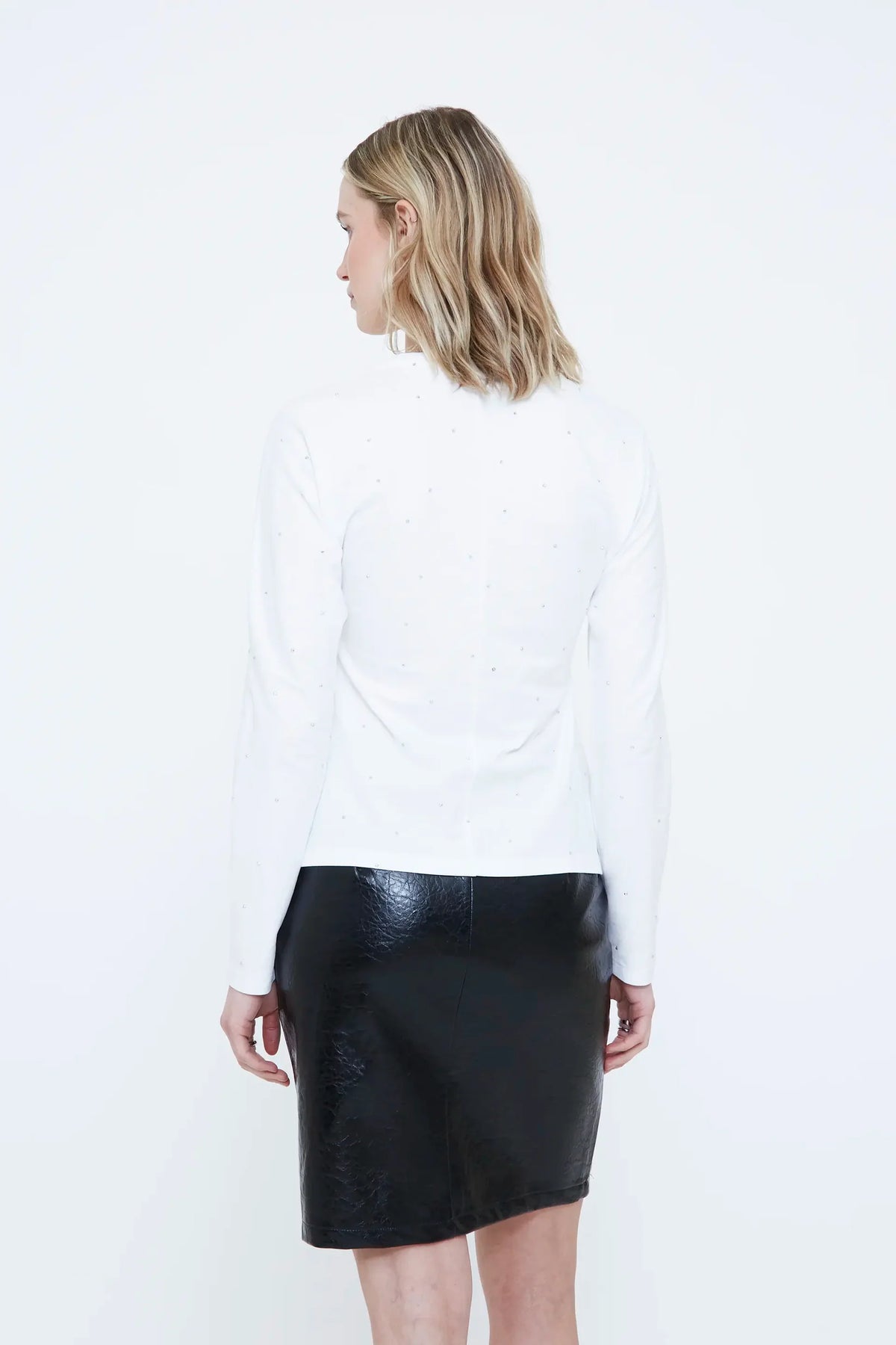 T-shirt 100% cotone manica lunga bianca