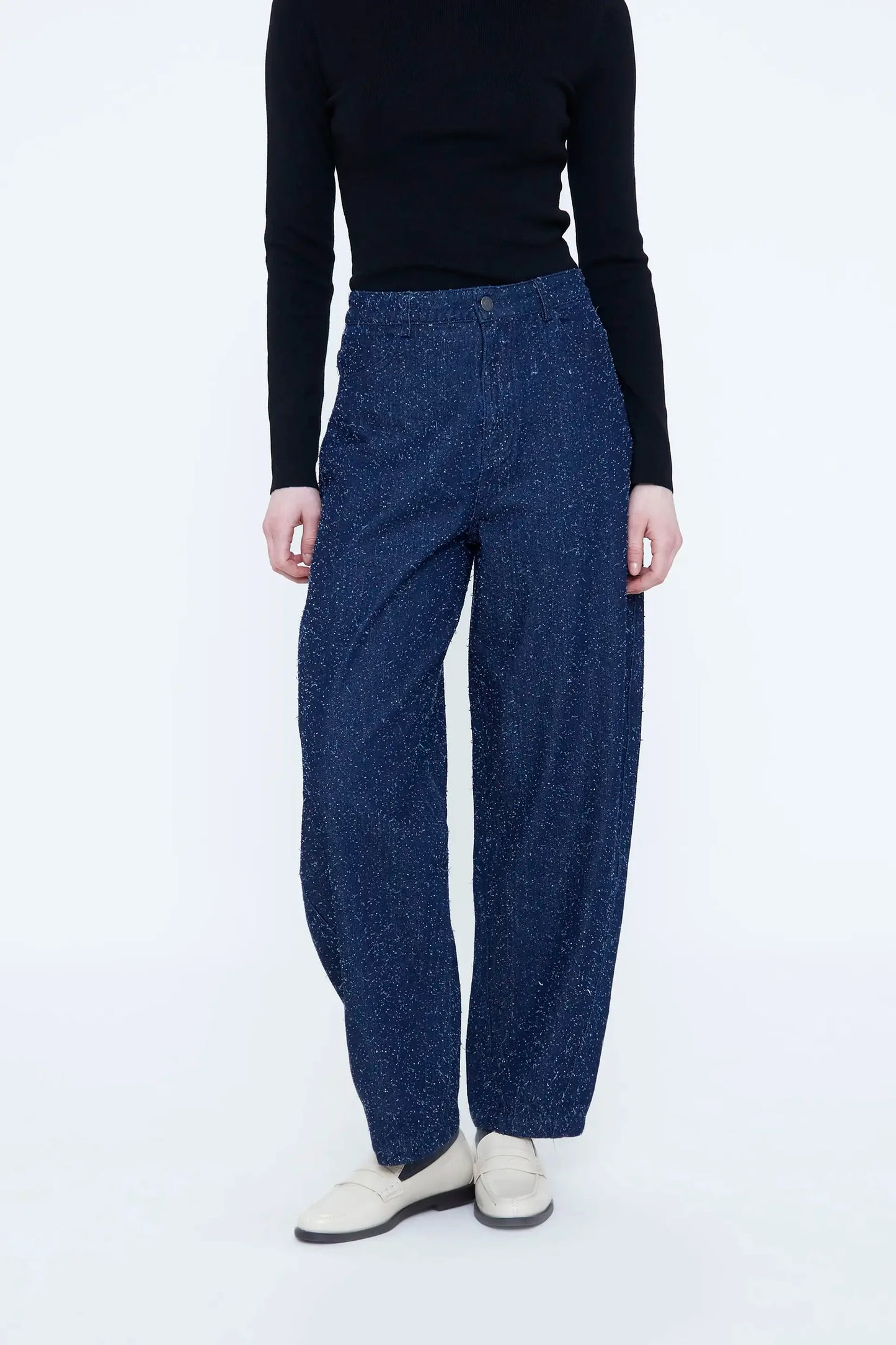 Jeans con texture blu navy