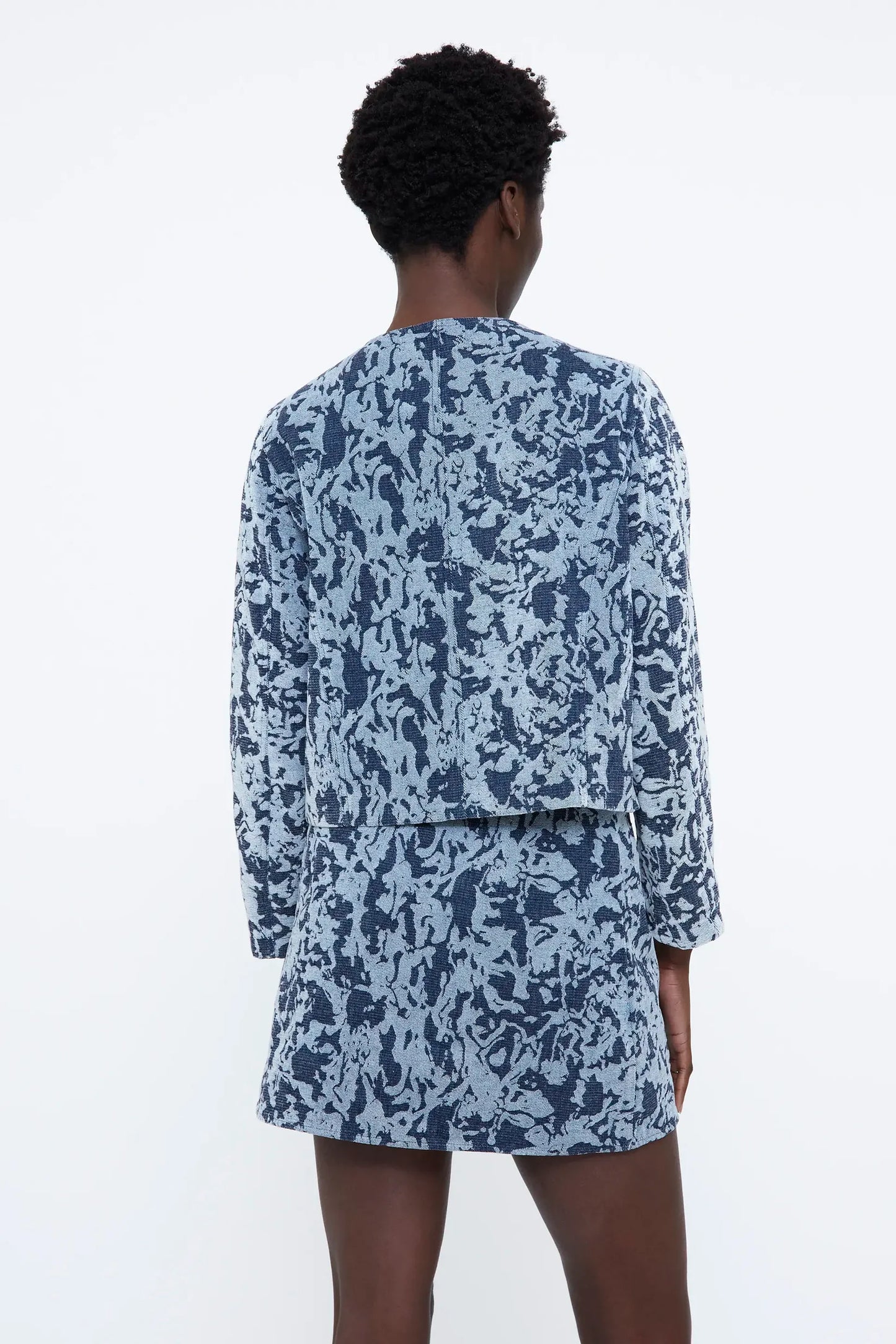 Giacca jacquard blu navy