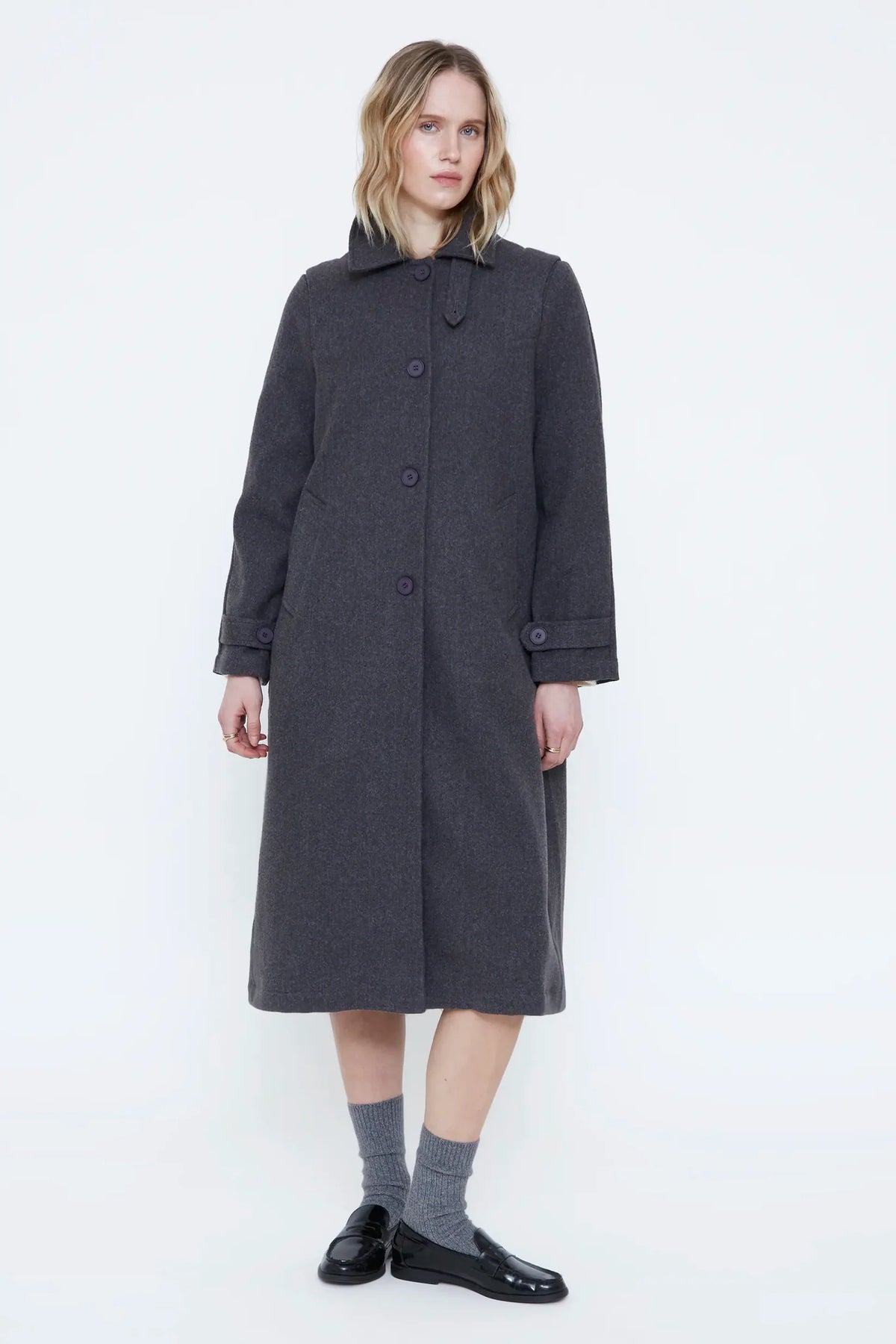 Cappotto lungo grigio scuro