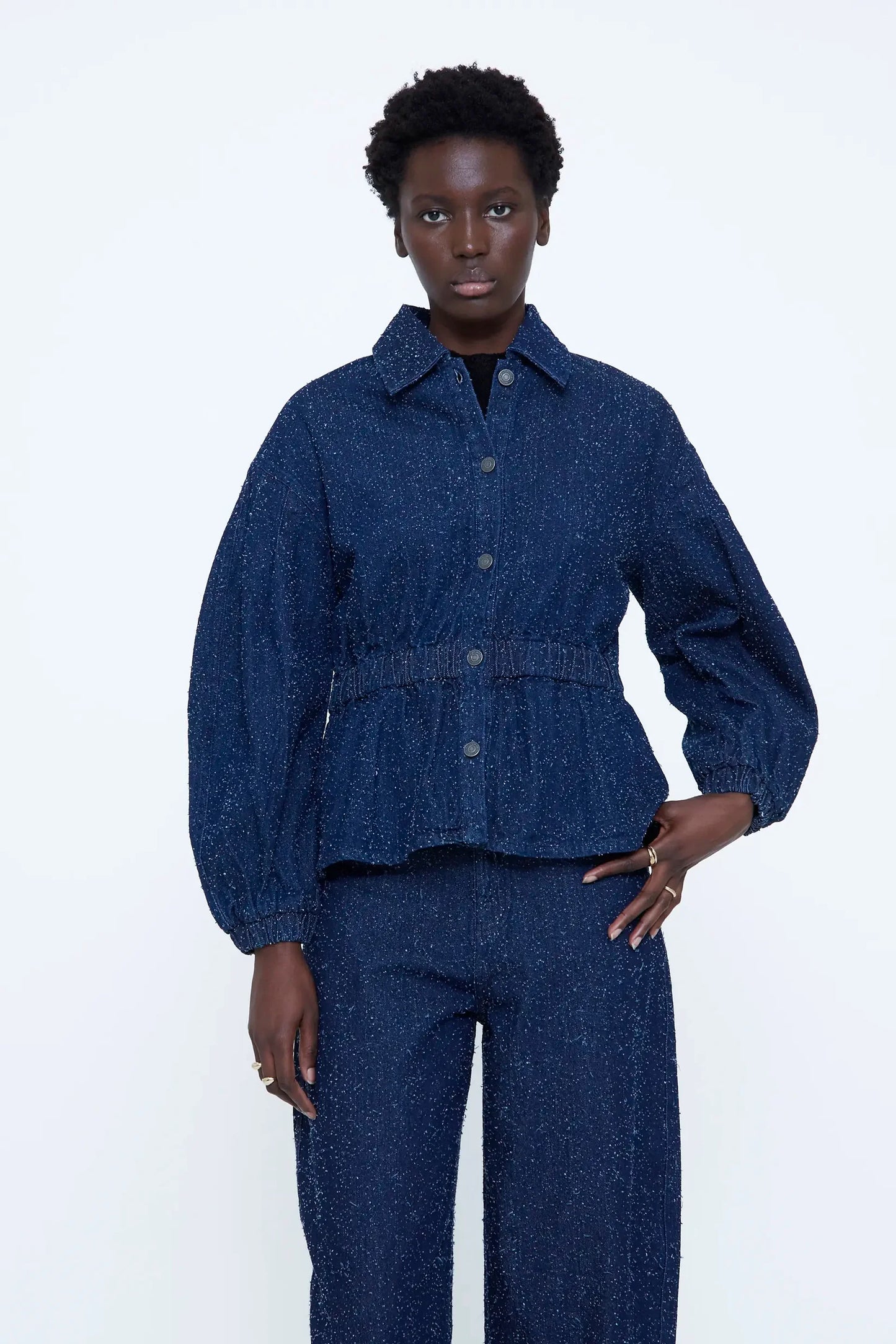 Giacca di jeans blu navy