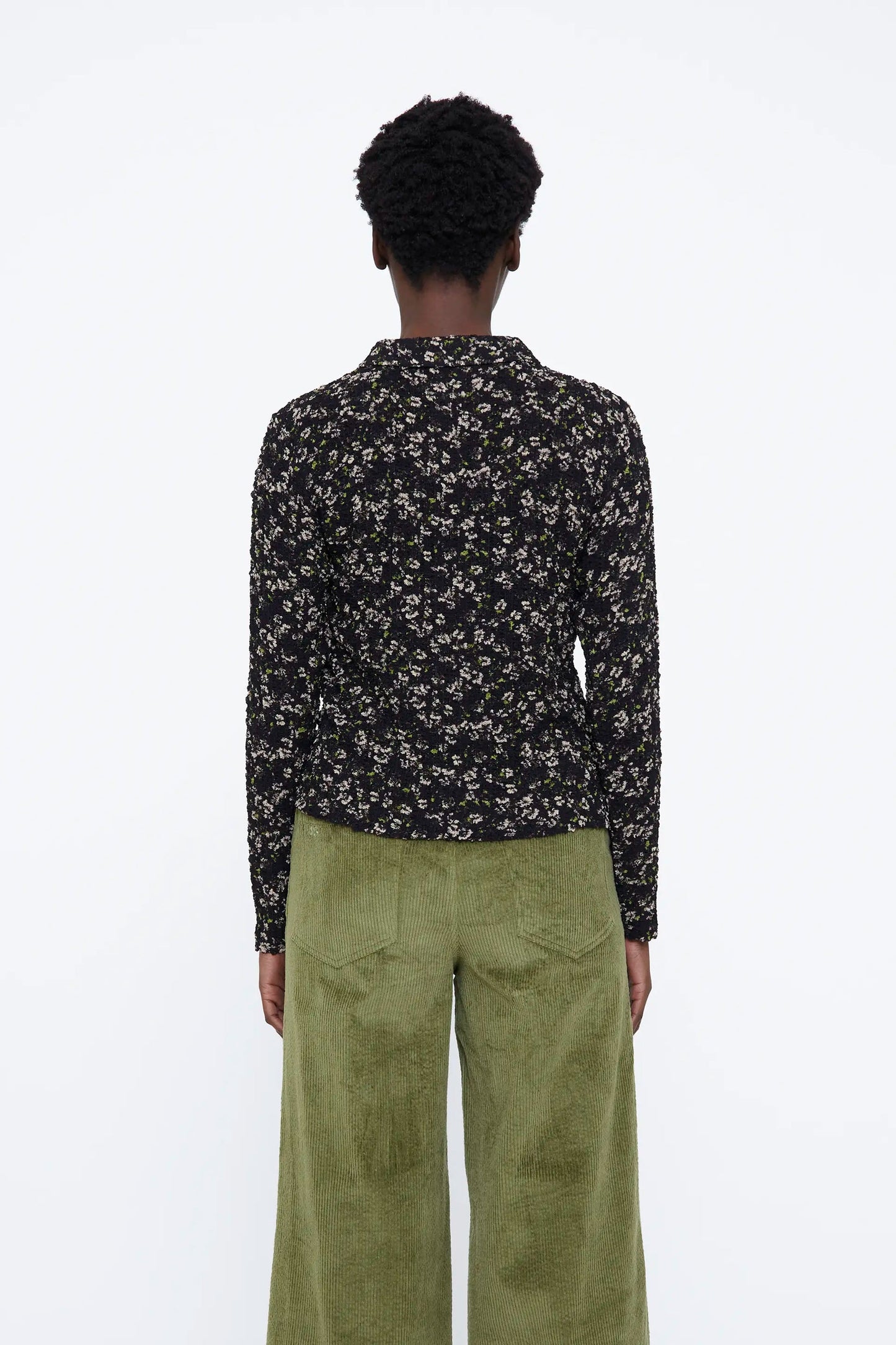 Camicia con stampa floreale brillante verde