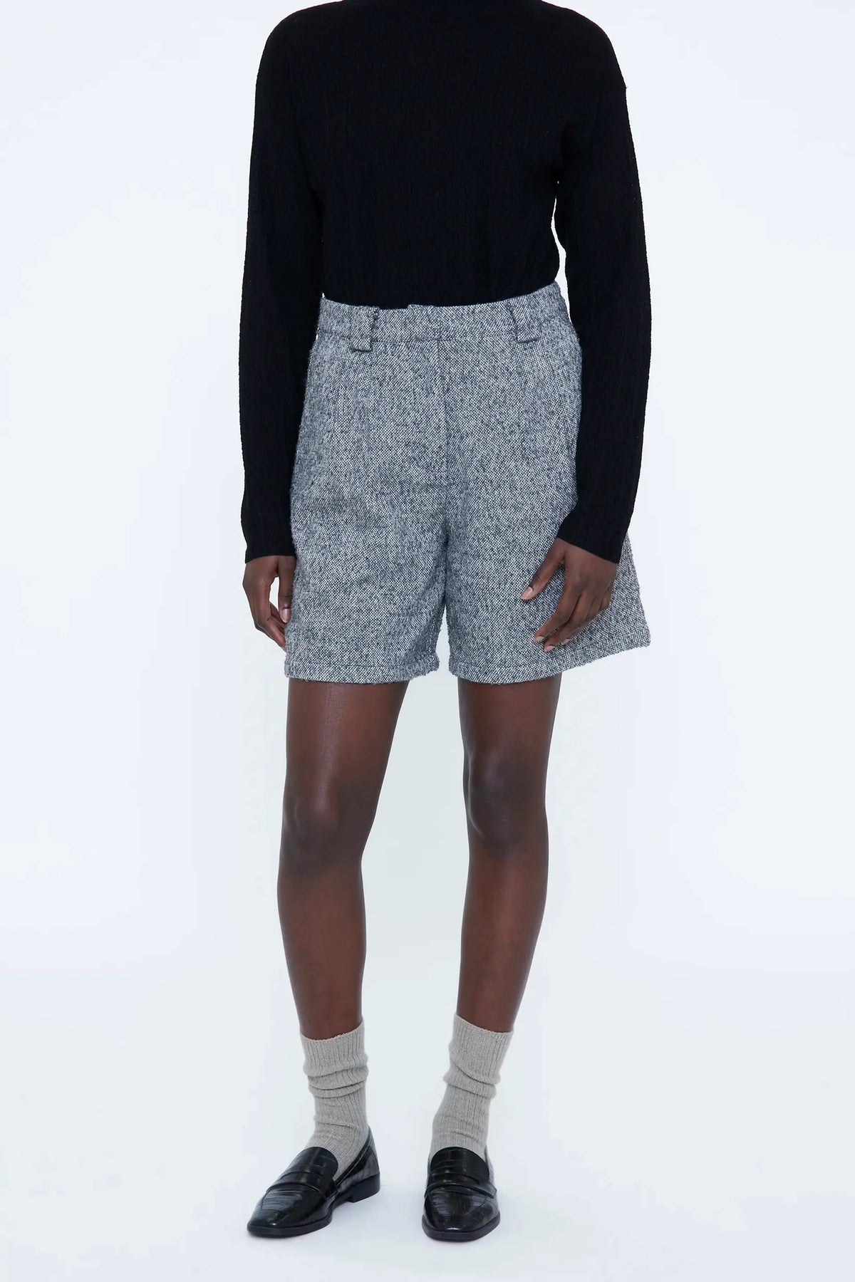 Pantaloncini di tweed grigio