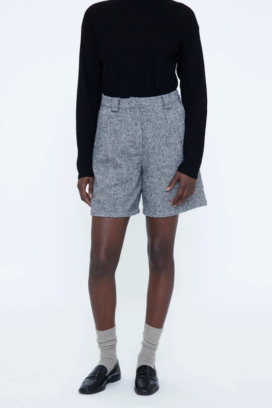 Pantaloncini di tweed grigio