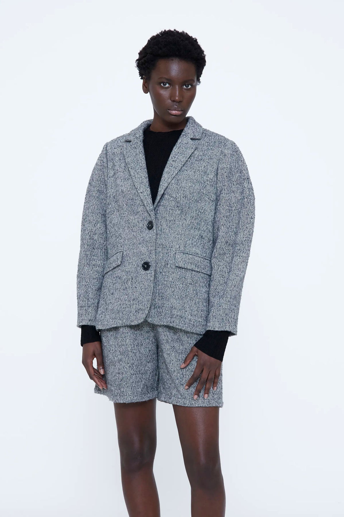 Blazer in tweed grigio
