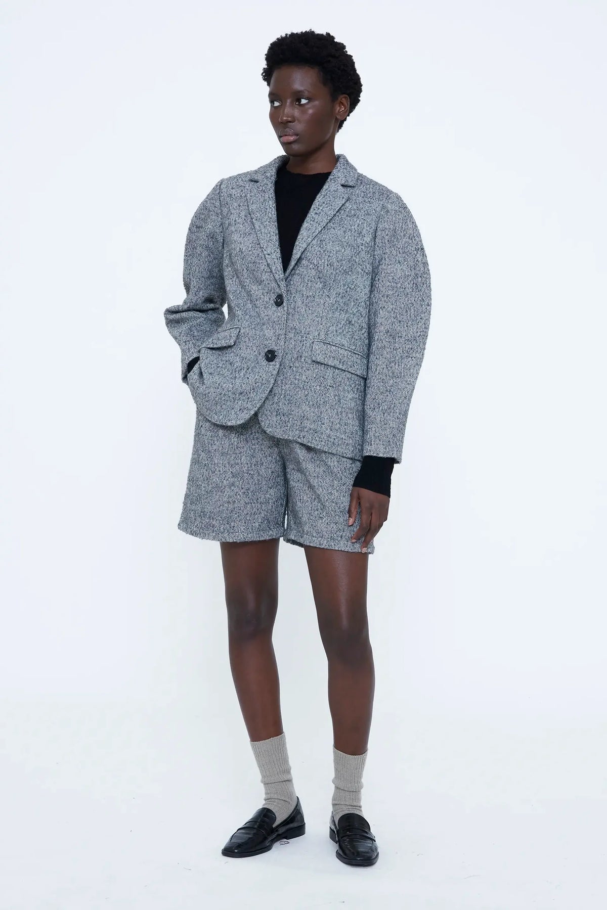 Blazer in tweed grigio