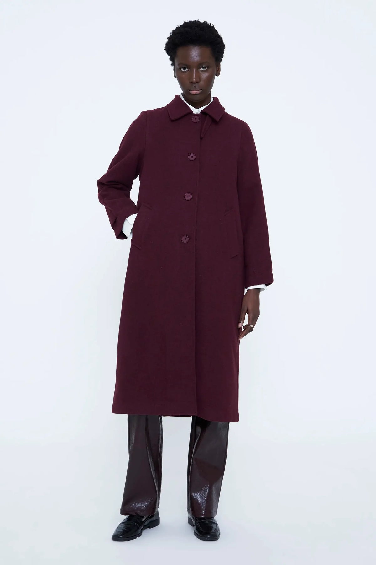 Cappotto lungo bordeaux