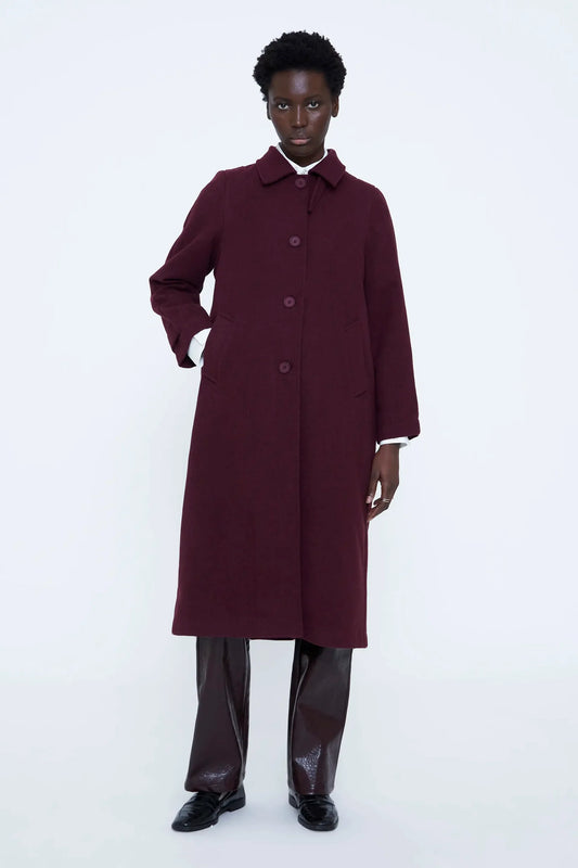 Cappotto lungo bordeaux
