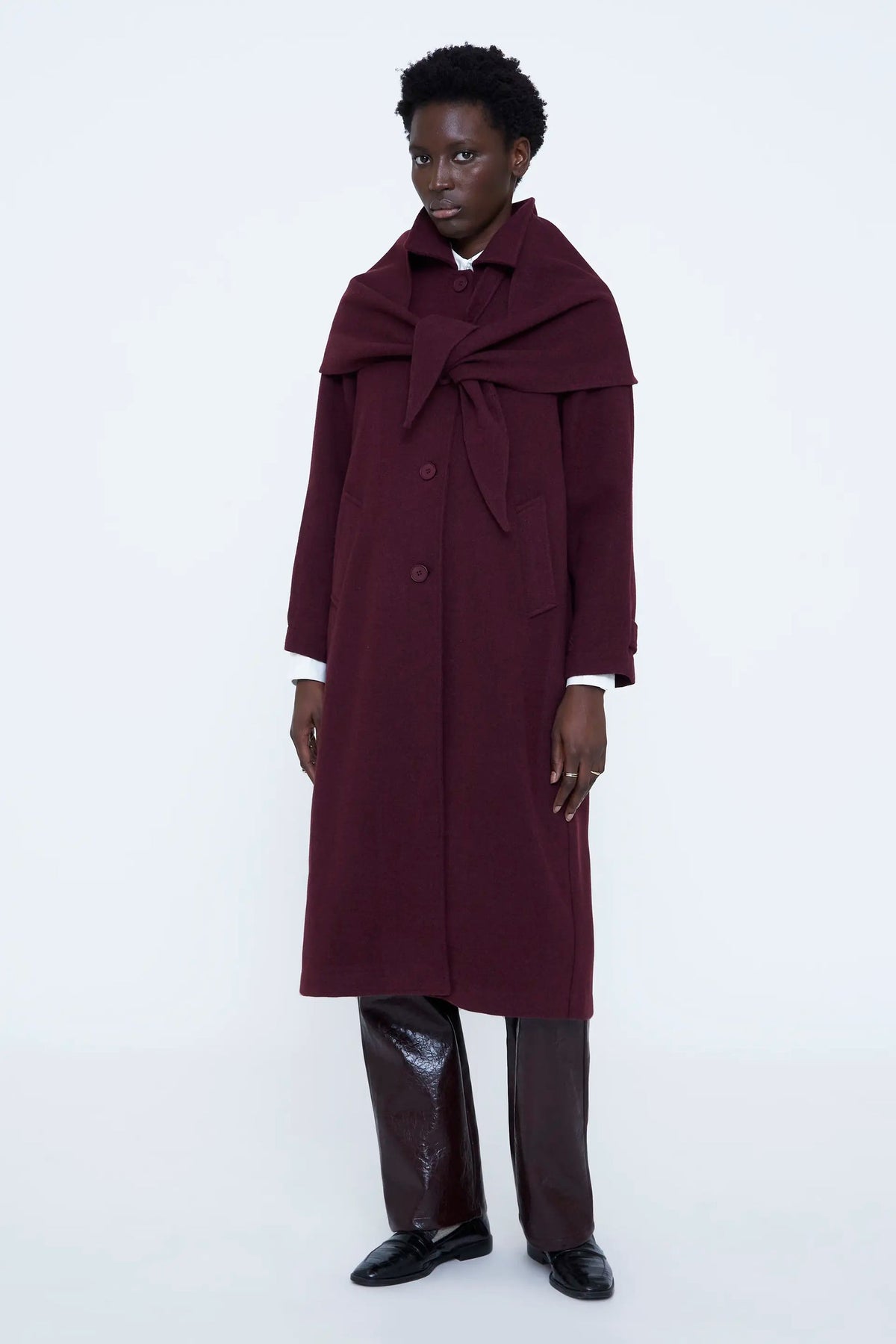 Cappotto lungo bordeaux