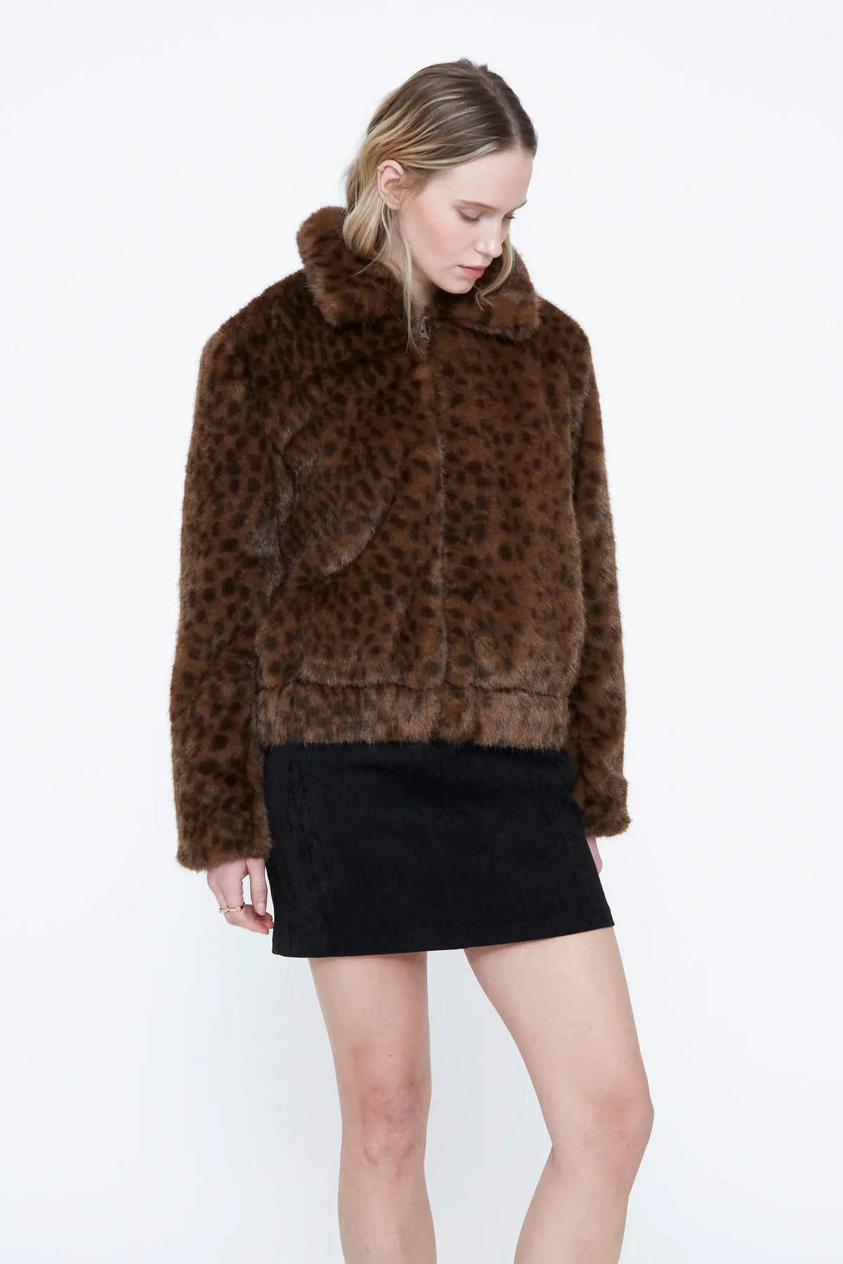 Cappotto corto leopardato