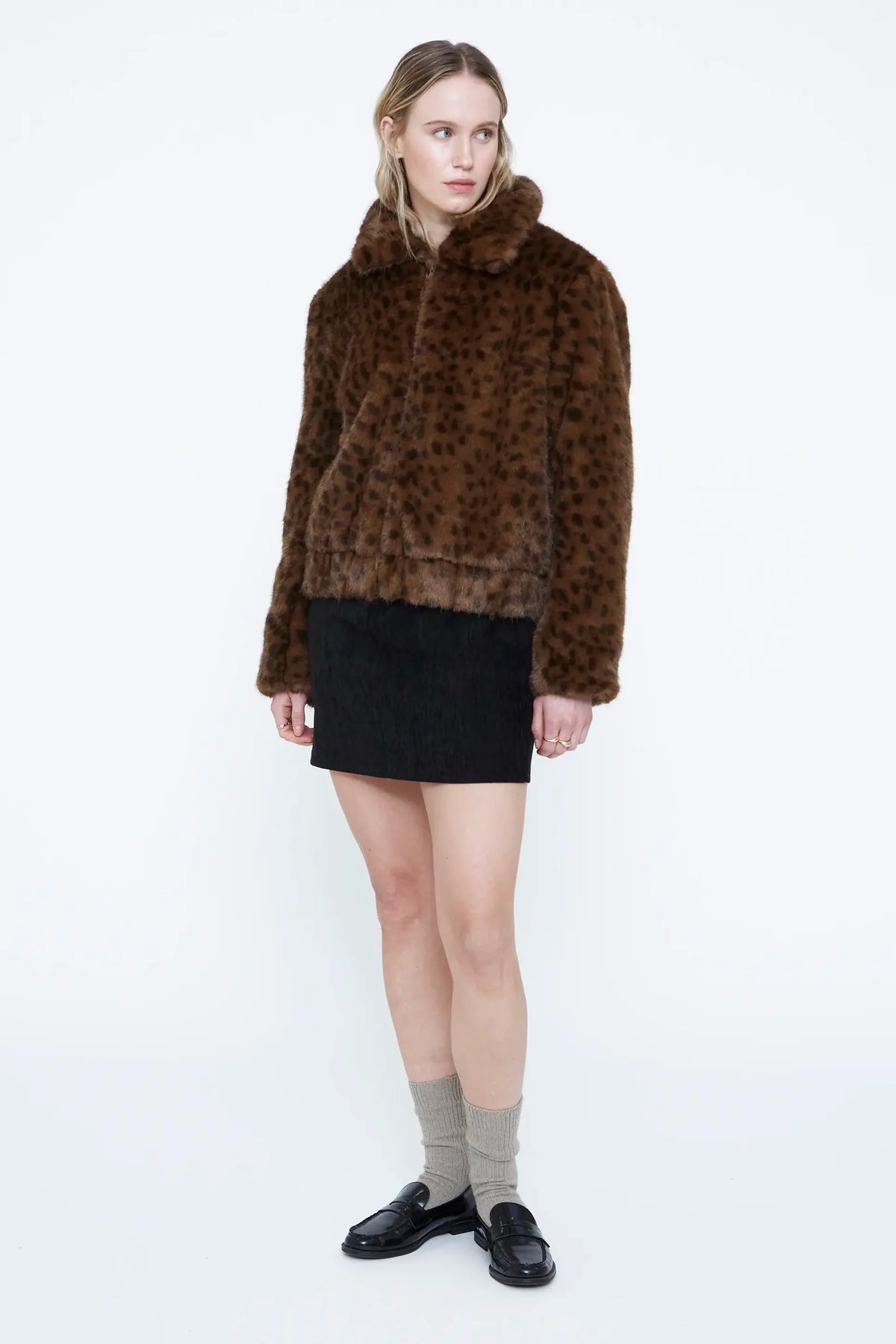 Cappotto corto leopardato