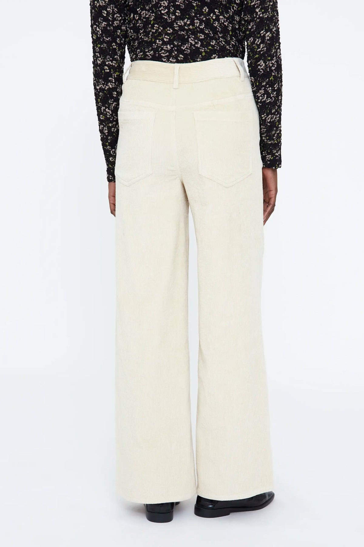 Pantaloni di velluto a coste bianco sporco