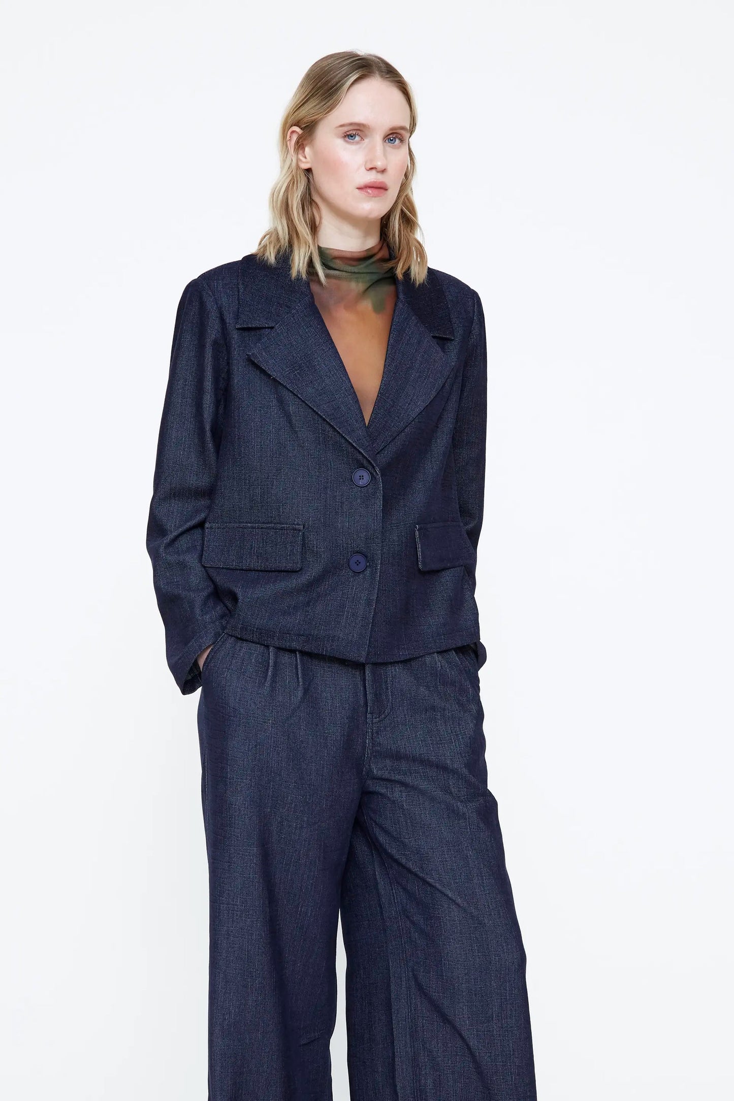 Blazer blu navy a due bottoni
