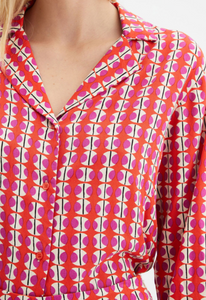 Camicia corta fluida con fantasia geometrica
