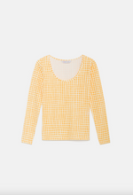 Carica l&#39;immagine nel visualizzatore di Gallery, T-shirt a maniche lunghe con fantasia a quadretti Vichy
