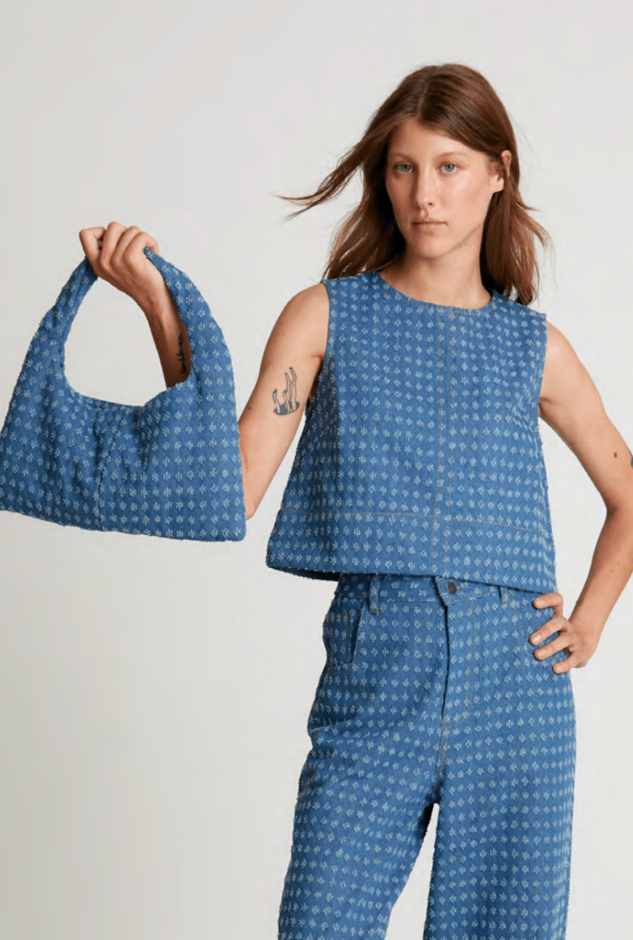 Borsa a mano in denim