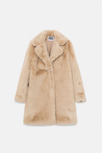 Carica l&#39;immagine nel visualizzatore di Gallery, PELLICCIA MIDI BEIGE CON COLLO A REVERS
