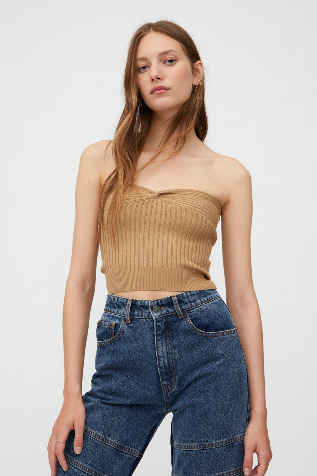 TOP A FASCIA BEIGE A COSTINE