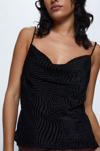 TOP LINGERIE IN VELLUTO NERO DEVORÉ