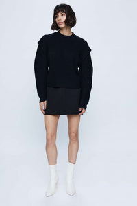MAGLIONE NERO CON DETTAGLIO SULLE SPALLE