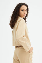 Carica l&#39;immagine nel visualizzatore di Gallery, Blazer corto con collo con revers beige
