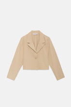 Carica l&#39;immagine nel visualizzatore di Gallery, Blazer corto con collo con revers beige
