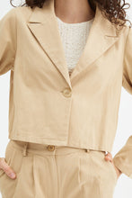 Carica l&#39;immagine nel visualizzatore di Gallery, Blazer corto con collo con revers beige
