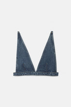 Carica l&#39;immagine nel visualizzatore di Gallery, TOP BRALETTE IN DENIM BLU
