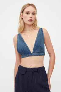 TOP BRALETTE IN DENIM BLU