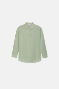 Camicia a maniche lunghe in tessuto tecnico verde