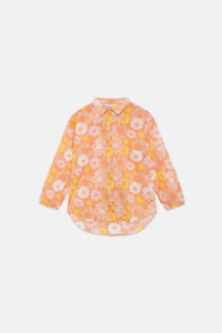 Camicia oversize a maniche lunghe con fantasia floreale