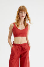 Carica l&#39;immagine nel visualizzatore di Gallery, Crop top con spalline regolabili mattone
