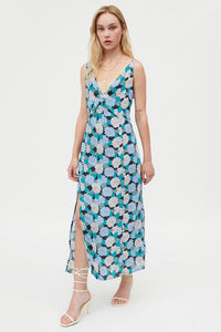 ABITO MIDI CON SPALLINE STAMPA FLOREALE