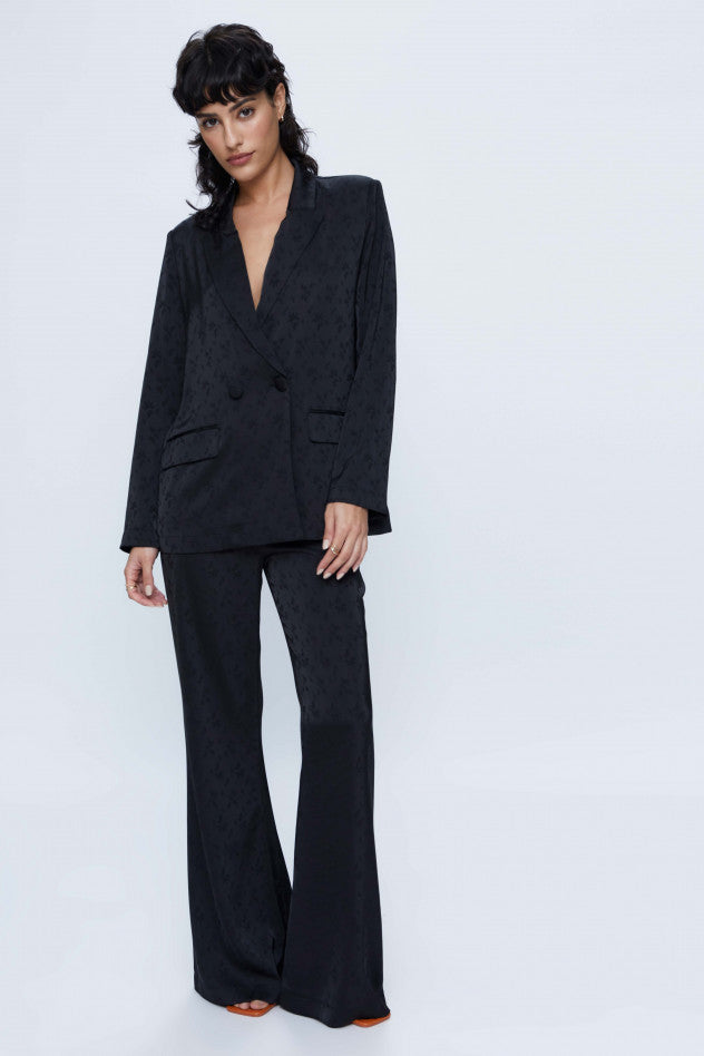 PANTALONI IN JACQUARD NERO