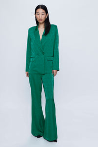 PANTALONI IN JACQUARD VERDE