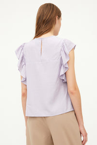 TOP IN JACQUARD LILLA ARRICCIATO CON FIORI