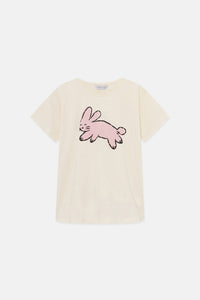 Maglietta di cotone con stampa di coniglio