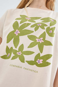 T-shirt di cotone con stampa floreale